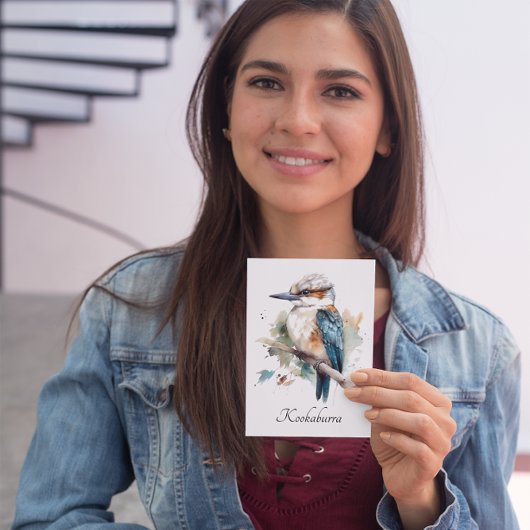 True Blue Kookaburra, op maat Feestdagenkaart