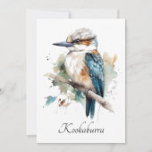 True Blue Kookaburra, op maat Feestdagenkaart (Voorkant)