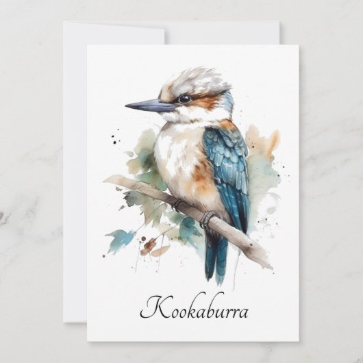 True Blue Kookaburra, op maat Feestdagenkaart (Voorkant)