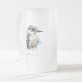 True Blue Kookaburra, op maat Matglas Bierpul (Voorkant links)
