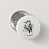 True Blue Kookaburra, op maat Ronde Button 3,2 Cm (Voorkant /achterkant)
