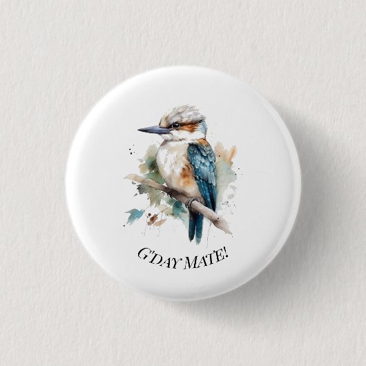 True Blue Kookaburra, op maat Ronde Button 3,2 Cm (Voorkant)