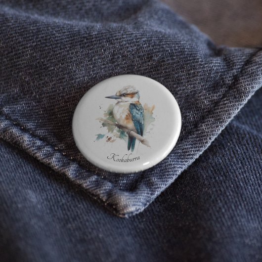 True Blue Kookaburra, op maat Ronde Button 3,2 Cm