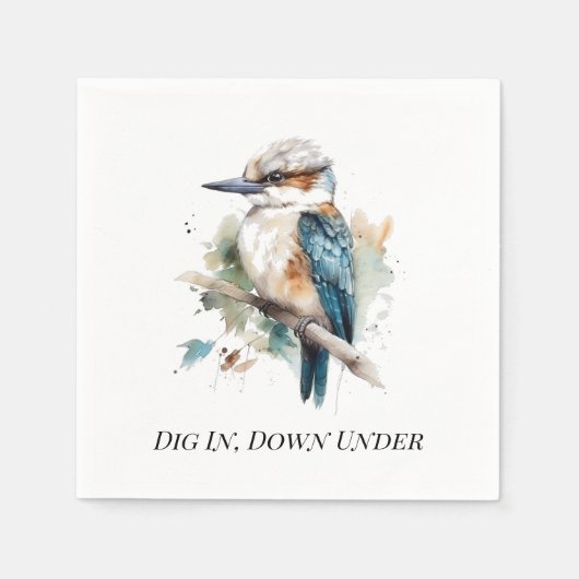 True Blue Kookaburra, op maat Servet (Voorkant)