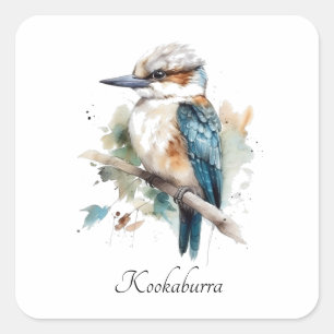 True Blue Kookaburra, op maat Vierkante Sticker