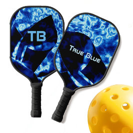 True Blue met naam en Initiaal Pickleball Paddle