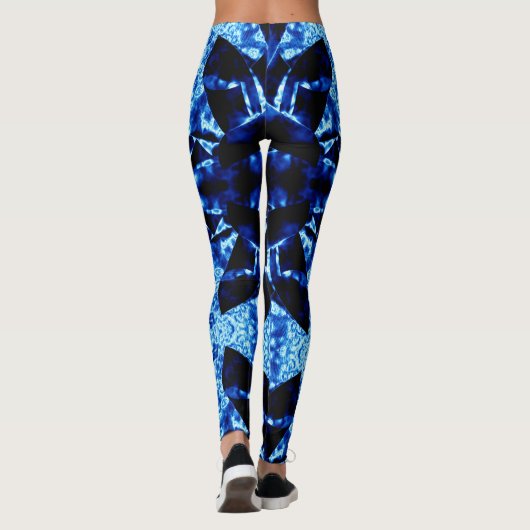 True Blue Polynesiaans Abstract patroon Leggings (Achterkant)