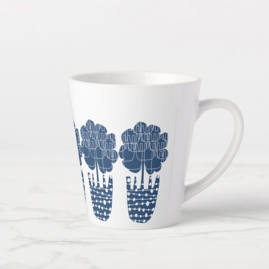 True Blue Potted Plant Latte Mok (Rechts)