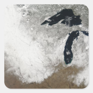 True-Color-beeld van sneeuw Vierkante Sticker