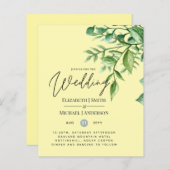 True Color GREENERY Budget Trouw Uitnodigingen (Voorkant / Achterkant)