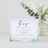 True Color GREENERY Eucalyptus RSVP-kaarten (Staand voorkant)