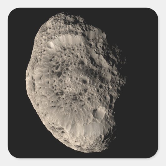 True color mosaic of Saturn's moon Hyperion Vierkante Sticker (Voorkant)