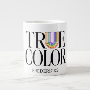 True Colors Editorial Aangepast Lettertype Ontwerp Grote Koffiekop