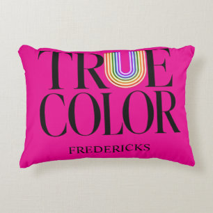True Colors Editorial Aangepaste Typografie Ontwer Accent Kussen