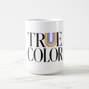 True Colors Editorial Aangepaste Typografie Ontwer Koffiemok