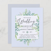 True Colors GREENERY Modern Budget Wedding nodigt  (Voorkant / Achterkant)