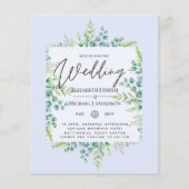 True Colors GREENERY Modern Budget Wedding nodigt  (Voorkant)