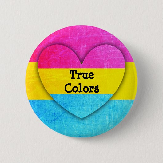 True Colors Pansexual Flag Button (Voorkant)