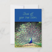 True Colors Peacock Flat Wenskaart Kaart (Voorkant)