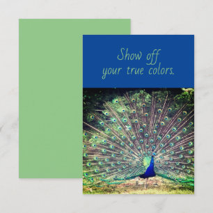 True Colors Peacock Flat Wenskaart Kaart