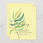 True Colors TROPISCH BLAD Budget Huwelijksuitnodig (Voorkant / Achterkant)