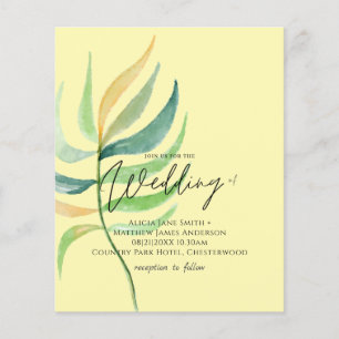 True Colors TROPISCH BLAD Budget Huwelijksuitnodig