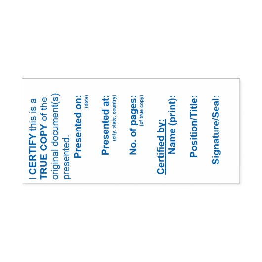 True Copy-stempel (advocaat en notaris) - 2,9 inch Zelfinktende Stempel (Design)