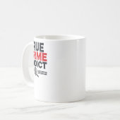 True Crime Addict Sticker Koffiemok (Voorkant links)