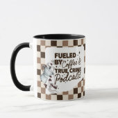 True Crime & Coffee Bold Brown Checkered Mug  Mok (Links)