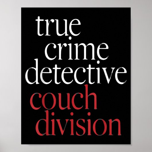 True Crime Detective Bankstel Poster (Voorkant)