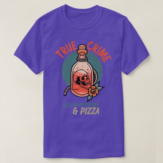 True Crime Documentaries and pizza T-shirt (Design voorkant)