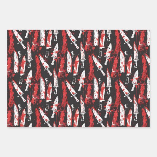 True Crime Horror Pattern Inpakpapier Vel (Voorkant 3)