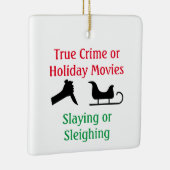 True Crime of Holiday Movies Sspelen of Sleighing Keramisch Ornament (Rechts)