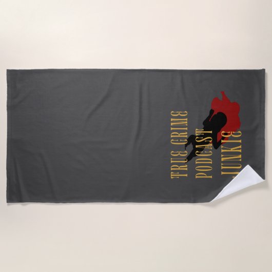 True Crime Podcast Junkie Strandlaken (Voorkant)