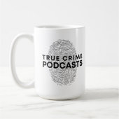 True Crime Podcast met vingerafdruk Koffiemok (Links)