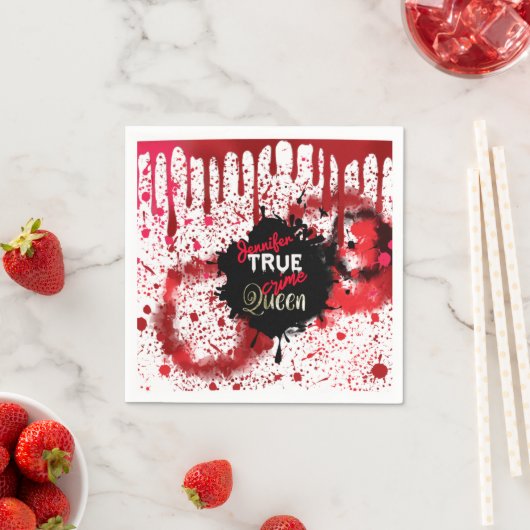 True Crime Queen, op maat gesneden papierbekertjes Servet (Insitu)