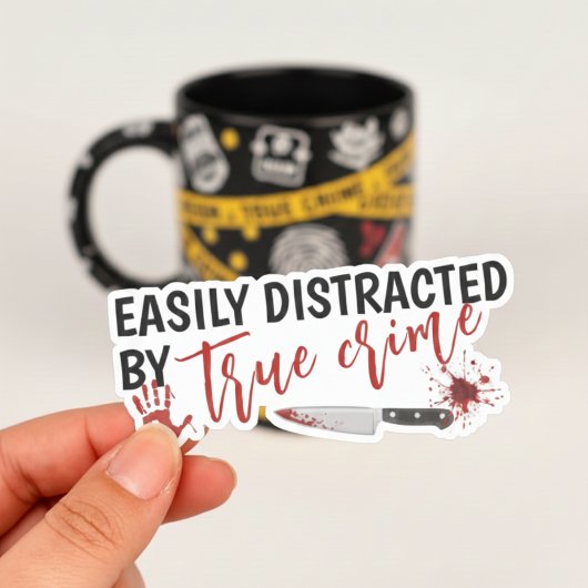 True Crime Shows Lover Funny Gift Sticker