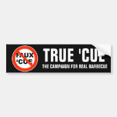 True 'Cue plus 'No Faux' Cue Bumpersticker (Voorkant)