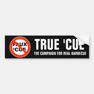 True 'Cue plus 'No Faux' Cue Bumpersticker