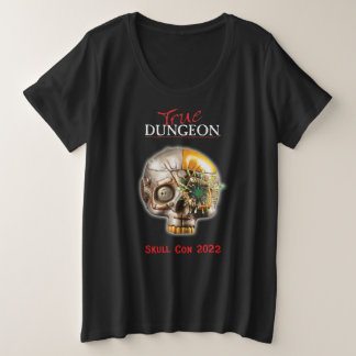 True Dungeon - Skull Con - dames zwarte scoop Grote Maat T-shirt