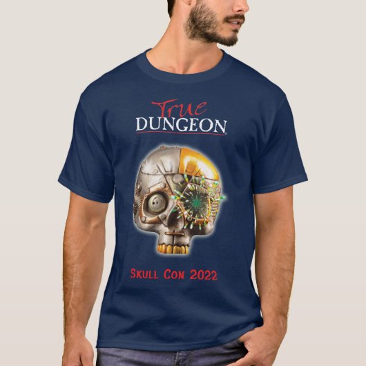 True Dungeon - Skull Con - marine T-shirt (Voorkant)