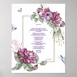 True Faith Paarse Floral Poster 8.5 x 11