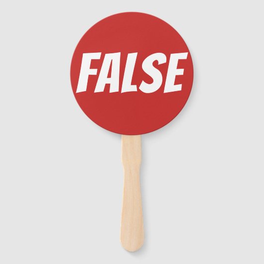 True / False bright green red quiz game signboards Handwaaier (Achterkant)