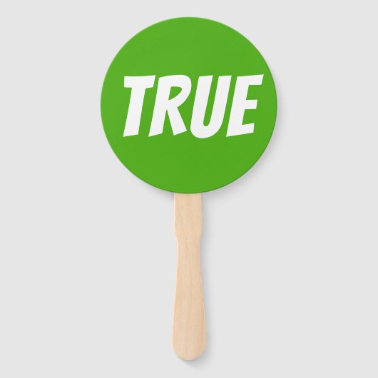 True / False bright green red quiz game signboards Handwaaier (Voorkant)