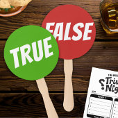 True / False bright green red quiz game signboards Handwaaier
