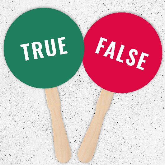 True False Game | Modern Bright Red Green Handwaaier