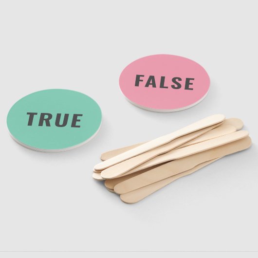 True False Game | Modern pastel roze Handwaaier (Niet-gemonteerd)