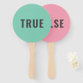 True False Game | Modern pastel roze Handwaaier (Voorkant en achterkant)
