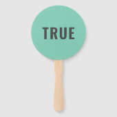 True False Game | Modern pastel roze Handwaaier (Voorkant)