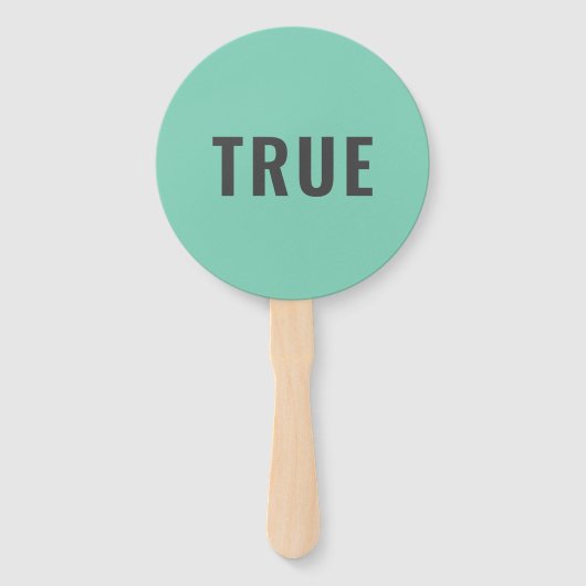 True False Game | Modern pastel roze Handwaaier (Voorkant)